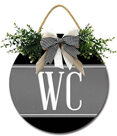 Geroclonup – Panneau de décoration d'intérieur en bois rustique pour toilettes, WC, entrée de ferme, chambre à coucher, salon, 27,9 x 27,9 cm