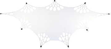 PSYWORK Schwarzlicht Segel Spandex | Crystal Clear Stage Weiß | 4,5 x 2m | UV-aktiv | fluoreszierend | Wandtuch Wandbehang Stoff Neon Deko Party Tuch Tapestry Poster Psy Goa
