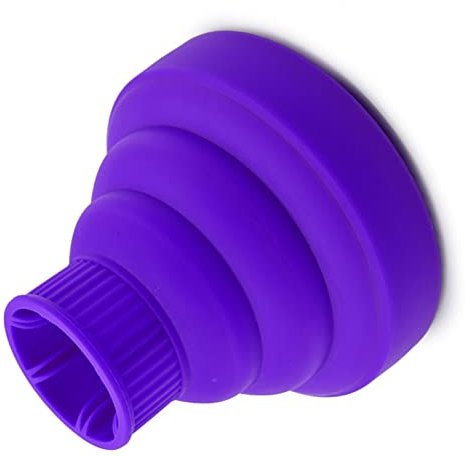 Silicone Hair Diffuser, Home Travel Replacement Portable Foldable Hair Dryer Diffuser for Curly Hair (Purple)