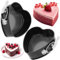 Fahibin 2pcs Springform Cake Tins for Cheesecake,Springform Heart,Non Stick Spring Form Heart Shaped Cake Tins,Springform Cake Tins Set, diameter 11 cm