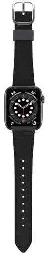 OtterBox Symmetry Cactus Leather Watch Band for Apple Watch 44/45/46mm, Replacement Durable Soft Touch Strap for Apple Watch, Black