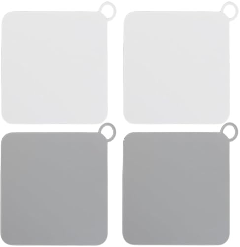 JCKD 4 pezzi copertura per scarico a pavimento in silicone a prova di odori, copertura per scarico doccia, guarnizione per scarico a pavimento per cucina, copertura quadrata per bagno (2 colori)