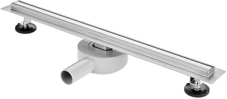 T&K Duschrinne 70cm Komplettset,Bodenablauf Edelstahl Extra Flach,360°Siphon mit Geruchsstop, Haarsieb