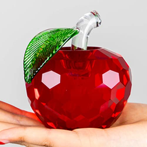 AUOQKQUT Pomme de Cristal colorée à facettes, Pierre de Cristal, Presse-Papier, Artisanat de Table en Verre, décoration de noël for la Maison, Cadeaux de Gardien, 1 pièce décoration d'intérieur