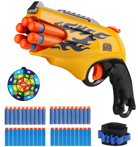 SZJYMY Spielzeugpistole Soft Bullet Blaster, mit 40 Darts & 1 taktischem Armband, Blaster, Shockwave, Kinderspielzeug für drinnen und draußen, für Jungen und Mädchen ab 6 Jahren