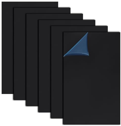OLYCRAFT 6 ark svart ABS-plastark 25 x 15 cm ABS-plastpanel 0,5 mm tjockt hårt plastark polystyren flexibel plastskiva för byggmodellmaterial