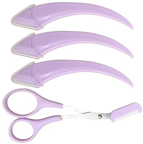 Tijeras Para Cejas,Kit Recorte Antideslizante 4 Piezas | Artículos de Cuidado Personal para Belleza Diaria Hogar Baño Viaje