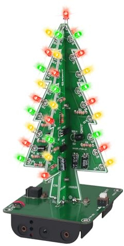 Kit fai da te per albero di Natale a LED MiOYOOW, kit di progetti elettronici divertenti con LED flash rossi/verdi/gialli, parti di circuiti flash a 3 colori per decorazioni natalizie e appassionati