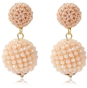 Boho Perlen Ohrringe Hängend Damen Leichte Statement Kristall Kugel Perlen Ohrringe Sommer Strand Elegante Modeschmuck