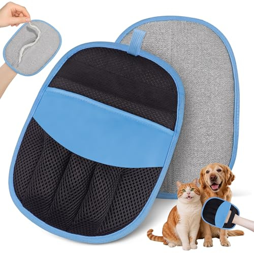 YOSEPATI Magic Brush Elektrostatisk Pälsborttagningshandske för Husdjur, Pure Path Pälsborttagning för Katt och Hund, Magic Brush för Husdjursvård, Yomi Pälshårshandskar för Tvätt (Blå, 1Pcs)