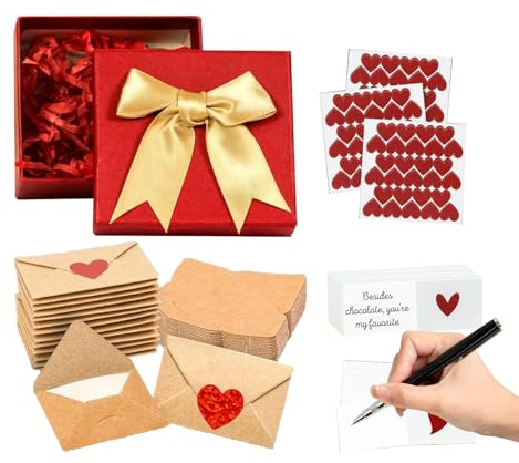 60 Stück Mini Notizkarten Mit Umschlägen, Mini Briefumschläge Liebeskarten Zum Valentinstag, Blankokarten Und Umschläge, Kleine Valentinstagskarten Valentinstagsgeschenk