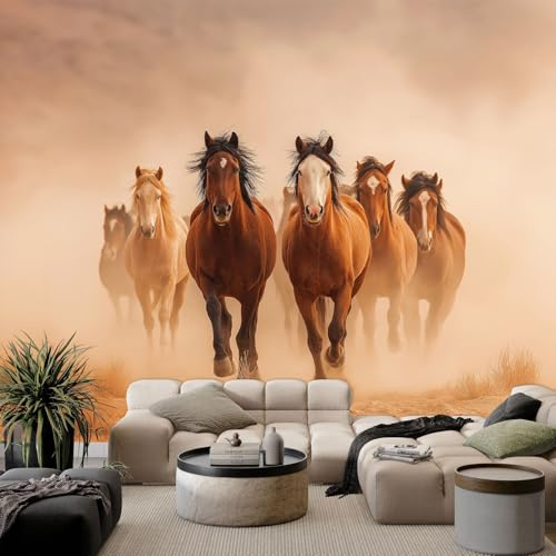 Fotomurales Animal: Caballo marrón 400x280 cm Papel Tapiz Fotográfico no tejido 3D Moderna Fondo De Pantalla Mural Decoración De Pared Sala Cuarto Oficina Salón
