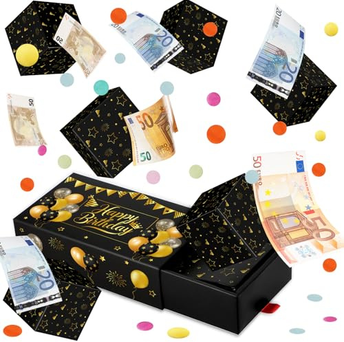 Giftota Geldgeschenke Geburtstag - DIY Geschenkbox Geburtstag Pop Up Explosionsbox mit Konfetti - Überraschungsbox Geburtstagsgeschenk für Männer Frauen (Ballon)