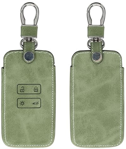 kwmobile Cover copri-chiave compatibile con Renault con 4 tasti Smart Key (solo Keyless Go) - Guscio copri-telecomando protettivo in pelle PU camoscio -cover chiavi macchina