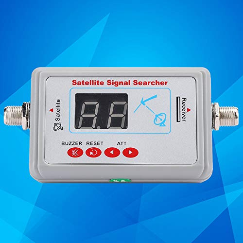Huairdum Buscador de Satélite Sensible, Pantalla Digital con Amplificador Incorporado para Conector LNB a Rec, Medidor de Intensidad de Señal Portátil 950 2150 MHz, Ideal para Configuración de