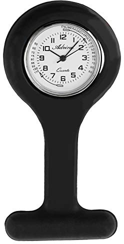 Adrina Unisex – Uhr Krankenschwesteruhr Silikon Ansteckuhr Analog Quarz 410000X