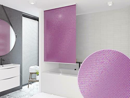 KSHANDEL24 HALB Kassetten DUSCHROLLO Laser LILA VIOLETT 3D Multicolor 7 Breiten ZUR Wahl (60x240 cm)
