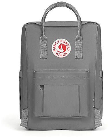 KALIDI- Mochila Unisex de Estudiante, Mochila Escolar del Ordenador Portátil,Bolso Portátil Resistente Suave, Gris