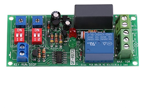 Módulo de relé de temporizador, Fydun 1 unidad AC100V-250V Interruptor de encendido/apagado de temporizador de ciclo infinito ajustable Módulo de relé para circuito de