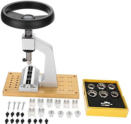 Wandisy Uhrenöffner zum Batteriewechsel, 5700 Bench Case Opener Uhrengehäuseöffner mit 6 Stempeln Armbanduhrwerkzeug Rückenöffner Uhrenwerkzeug Gehäuseöffner für Tudor Uhren Uhrmacher