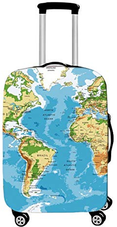 Elastisch Kofferhülle, DOTBUY 3D Reise Kofferschutzhülle Gepäck Cover Reisekoffer Hülle Schutz Bezug Schutzhülle Waschbare Reisetasche Kofferbezug (Blau,XL (30-32 Zoll))