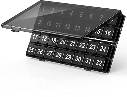 Monthly Pill Organizer Once a Day - 30 Day Pill Organizer Box - Easy to Open - Large Compartments Portable Case for Travel, Month Pill Cases Medicine Organizer for Vitamin (Black)