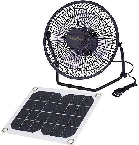 Ventilador Solar Abanico de 5,2 W USB con Panel Solar para Ventilación de Refrigeración al Aire Libre, Hogar, Viajes, Casa de Pollo, Sistema de Ventilación del Coche, Abanicos 8 Pulgadas