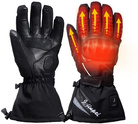 LONHEO Beheizbare Handschuhe Motorrad, Beheizte Motorradhandschuhe mit Akku Elektrisch Beheizbare Handschuhe für Männer und Frauen (XL)