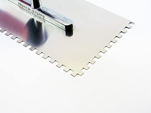 Contoo CT029 Toothed Trowel Wooden Handle Stainless Steel 280 x 130 Tooth 4 x 4 mm