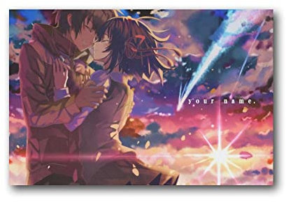 Póster de dibujos animados de anime con tu nombre, Kimi No Na Wa Mitsuha Miya, póster de arte en lienzo para decoración de pared, impresión de fotos del hogar, pósteres decorativos modernos de 40 x