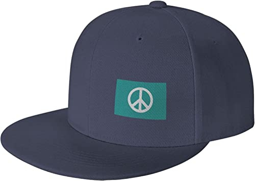 LOUJIN Turquoise World Peace Symbole Love Flag Casquette Snapback Unisexe Réglable Hip Hop Uni Dad Casquette de baseball à bord plat pour homme femme, couleur photo, taille unique