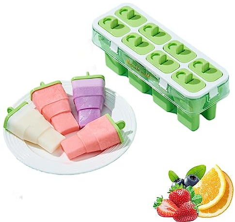 Eis am stiel formen, Tootesa 8-Teilige Zusammenklappbare Eisförmchen,Silikon Eisformen Wiederverwendbar Popsicle Formen,Eis am Stiel BPA Frei