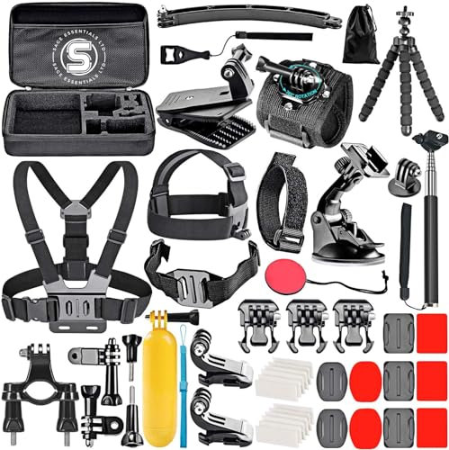 50 in 1 Action Camera Accessory Kit, Compatible with GoPro Hero 12-4, Insta360, DJI Osmo Action 2 & More! Sage Essentials LTD