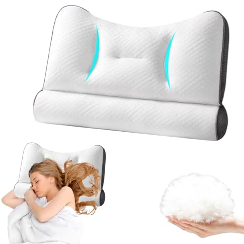 äußerst bequemes, ergonomisches Nackenstützkissen, Schlafkissen, Orthopädisches Kissen Für Nacken- Und Schulterschmerzen, Kopfkissen Für Seiten- Und Rückenschläfer (40 * 60cm Schwarz)