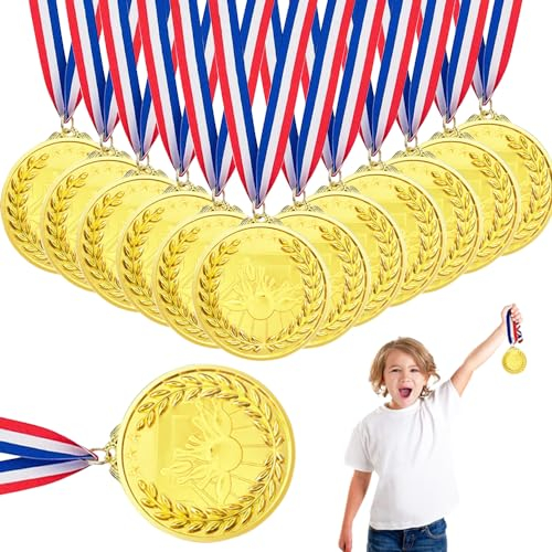 Xlong 12 Stück Bowling Medaillen für Kinder,Bowling Mitgebsel Medaille,Metall Medaillen,Goldmedaillen Metall,Medallien Wettbewerb,Medaillen Sportfest Metall,Medaillen Kinder Metall (Kegeln)