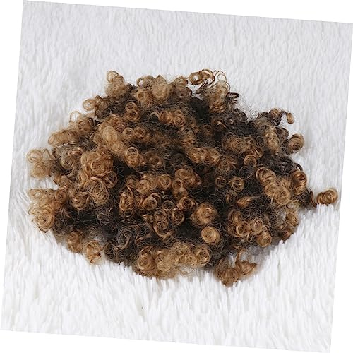 MAGICLULU Goldenes Haarteil Aus Kunsthaar Flauschige Haarknospen Als Raupenperücke Haarballenkopf Für Kopfaccessoire Haarschmuck Für Frauen Und Mädchen Hochtemperaturfasern Schneidbar