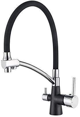 Küchenarmatur, Wasserfilter, Küchenarmaturen, Doppelauslauf, Filter, Wasserhahn, Mischer, Wasseraufbereitungsfunktion, Wasserhähne, Wasserhahn für Küchenspüle (L4855b2 A)