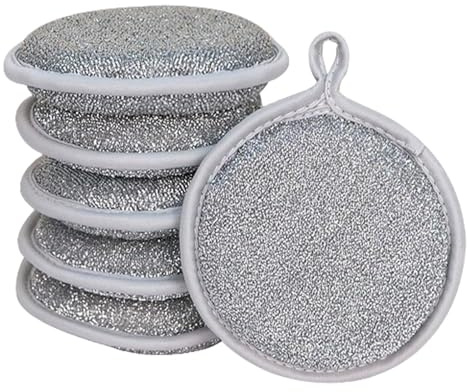 12 esponjas de lavado, trapos de alambre de doble cara, esponjas multiusos para limpieza de cocina, esponjas de limpieza antiarañazos, esponjas reutilizables para fregar y limpiar utensilios de