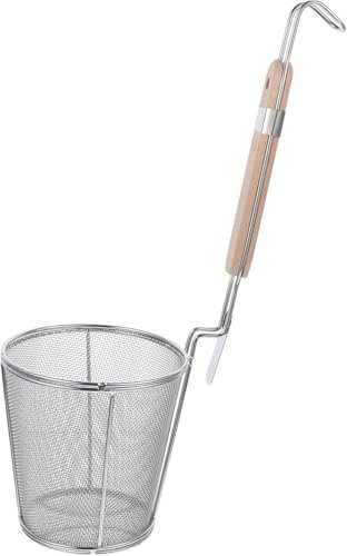 Colino multifunzionale a scarico rapido resistente al calore in acciaio inox con manico, cestello for sbollentare le tagliatelle, cestello a ragno, schiumarola for alimenti, pasta, tagliatelle, gnocch