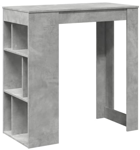 vidaXL Bartafel met rekken 102x50x103,5 cm bewerkt hout betongrijs