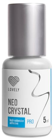 LOVELY Adhesivo para pestañas NEO Crystal – Transparente para pestañas de colores, tiempo de secado: 1 segundo y 8 semanas de fuerza de adhesión – Pegamento para pestañas para extensiones de pestañas