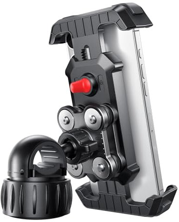 JOYROOM 2025 Porta Cellulare Moto【Ammortizzatori Ultimi】 Universale Supporto Telefono Bici, Anti-Scossa per iPhone 17/16/15/14 Pro Max, Samsung S24/23 Ultra, Smartphone 4,7-7