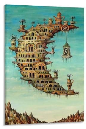 Salvador Dali-Poster Living on The Moon, coole Kunstwerke, Gemälde, Wandkunst, Leinwanddrucke, hängende Bilder, Poster, 60 x 90 cm
