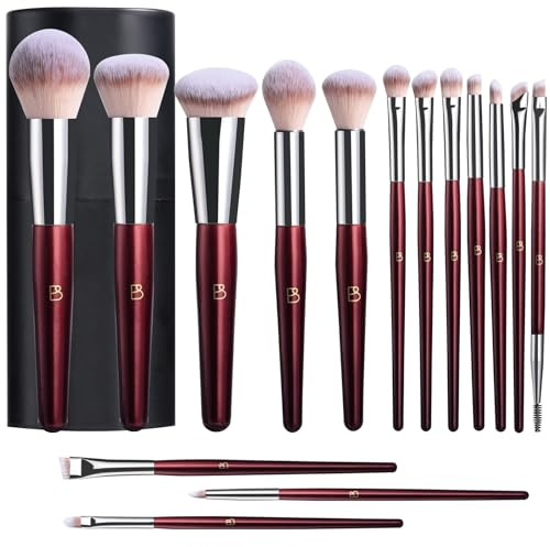 BS-MALL Makeup Brush Set Premium Synthetic Foundation Powder Concealers Eye shadows Blush Makeup Brushes with black case