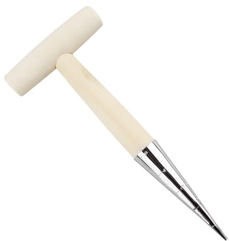 Plantoir à Bulbes avec Pointe en INOX, 28 cm Outils en Bois pour la Plantation de Bulbes avec Calibrage & Manche en Bois Léger, Outils de Jardinage pour la Plantation et la Plantation de Bulbes