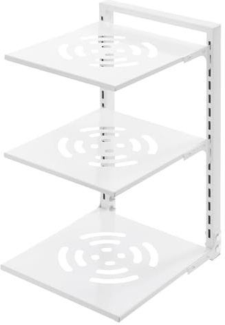 niorttkx Pot Rack Organizer, Adjustable Pot Pan Stand Organizer Rack, Detachable Kitchen Pan Holder Organiser Stand for Kitchen Counter Cabinet (White, 3 Tiers)