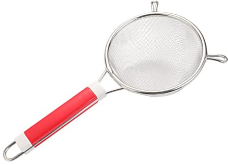 MAGICLULU Colador de Malla de Alambre Mango de Plástico Colador de Doble Oreja para Cocinar Casa Espumadera para Servir Alimentos de Material de Acero Inoxidable y Plástico