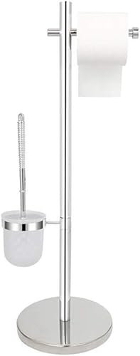 Soporte de papel higiénico de acero inoxidable y soporte para escobillas, organizador de baño para ahorrar espacio en la decoración del hogar