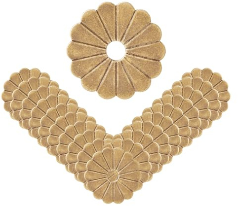 SUPERFINDINGS 20 Stück Messing Unterlegscheiben Antik Bronze Dichtung 32mm Hardware Klassische Blumen Möbelhardware Zubehör Für Schrank Kommode Kleiderschrank Dekoration Loch:6mm