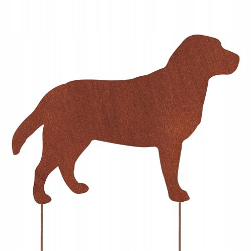 Kapaga - Labrador Retriever – Metall-Hundefigur – aus Corten, 38 x 32 cm | Gartendekoration – Natürliche Rostpatina – Dekoration für Garten, Terrasse und Innenräume – Geschenk für Hundeliebhaber
